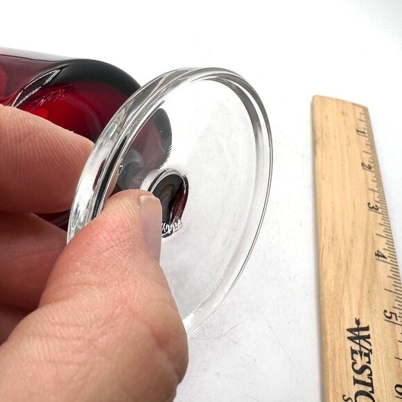 Arcoroc France Wine Glass Ruby Red Clear Stemmed -Great - Picture 9 of 10